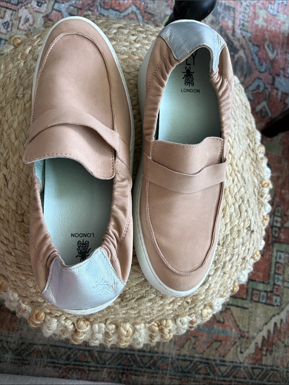 Fly London Tan Platform Loafers